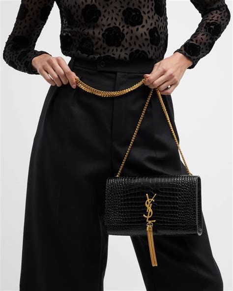 ysl croc tassel medium|Saint Laurent Kate Medium Tassel YSL Crossbody Bag in Croc .